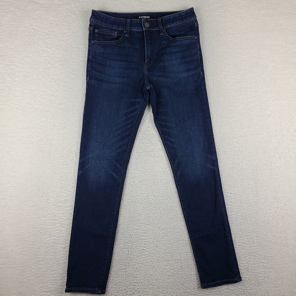 EXPRESS Jeans Mens 30x32 Blue Skinny Hyper Stretch Dark Wash Denim